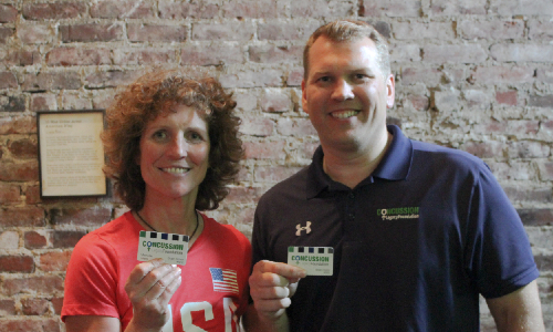 Chris Nowinski and Michelle Akers Brain Donor Cards